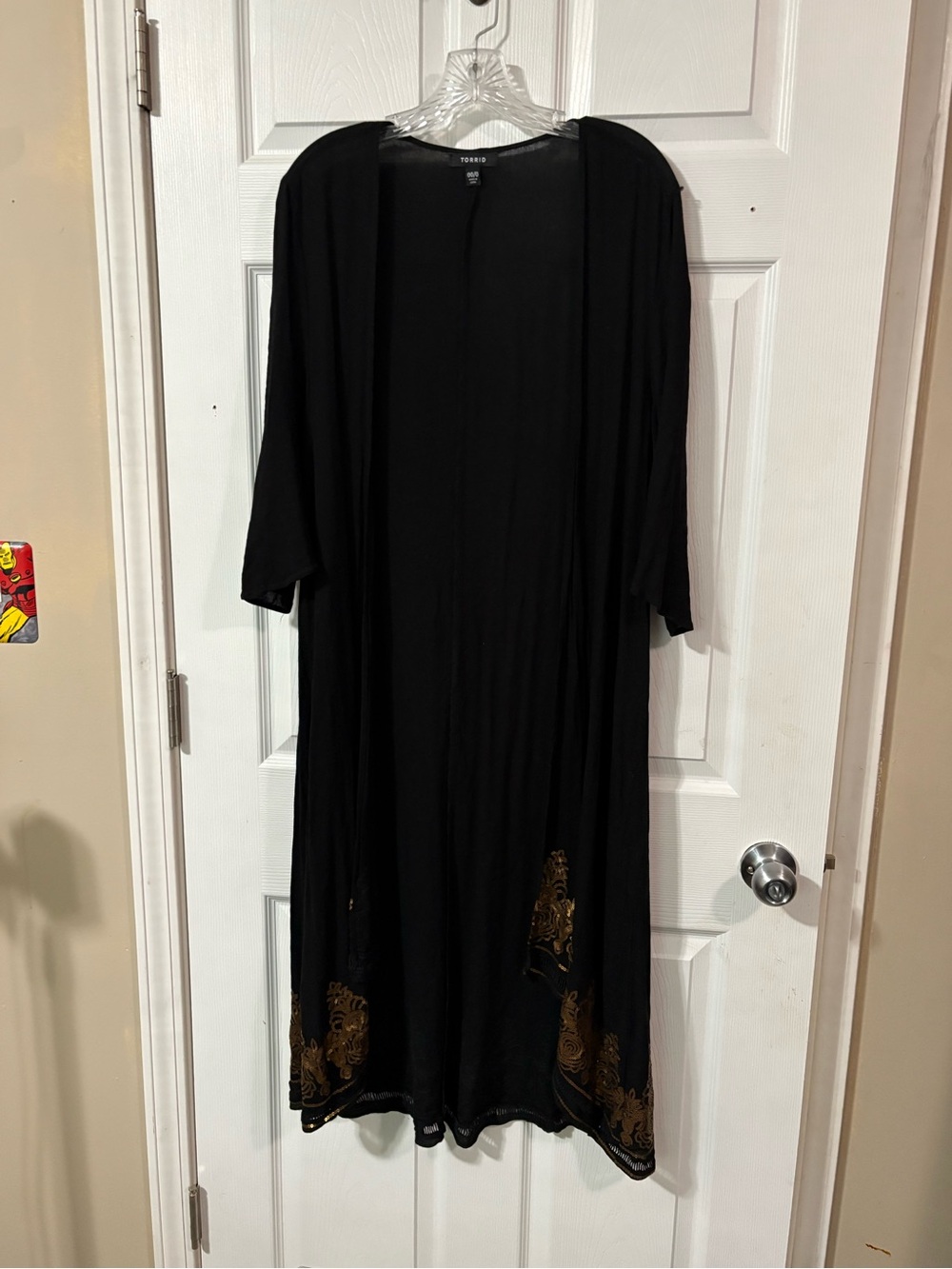 torrid Black Kimono with Gold Accent